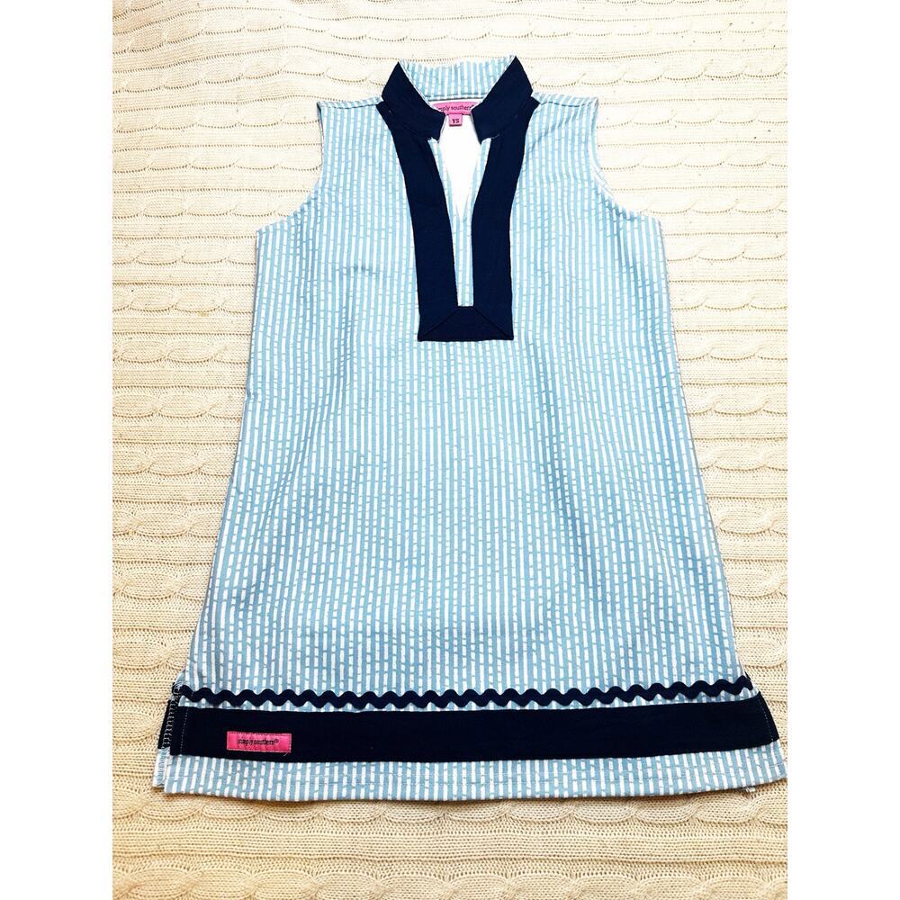 Simply Southern Shirt Dress sz Small Blue stripe dress girls small